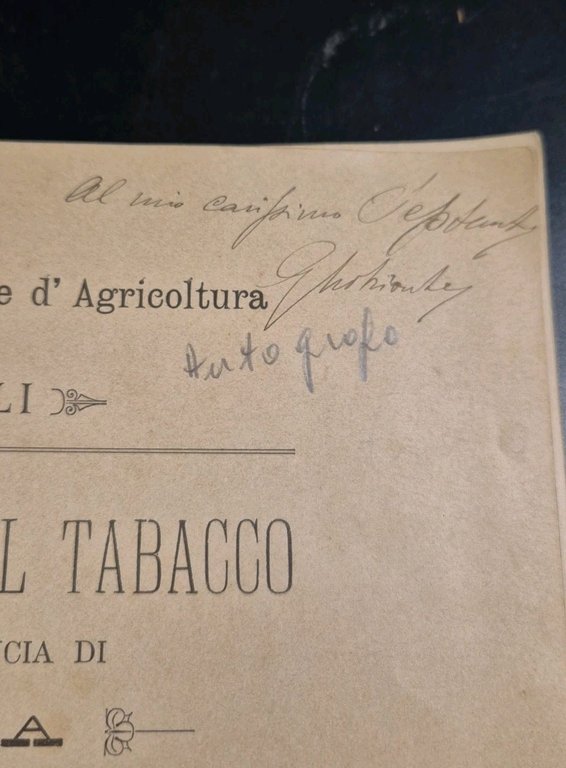 L'AVVENIRE DEL TABACCO NELLA PROVINCIA DI ROMA Giuseppe Lotrionte 1905 …