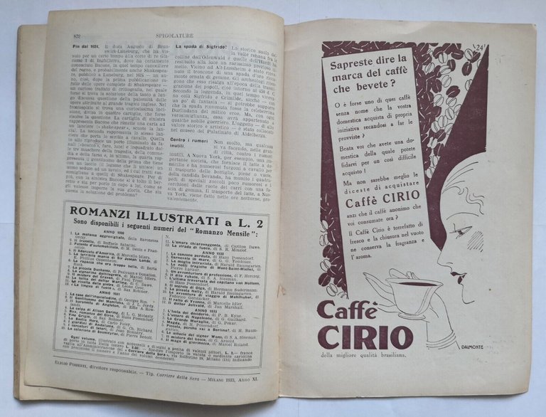 L'AVVENTURA DEL CAPITANO TIBOR di Herczeg 1933 il romanzo mensile …