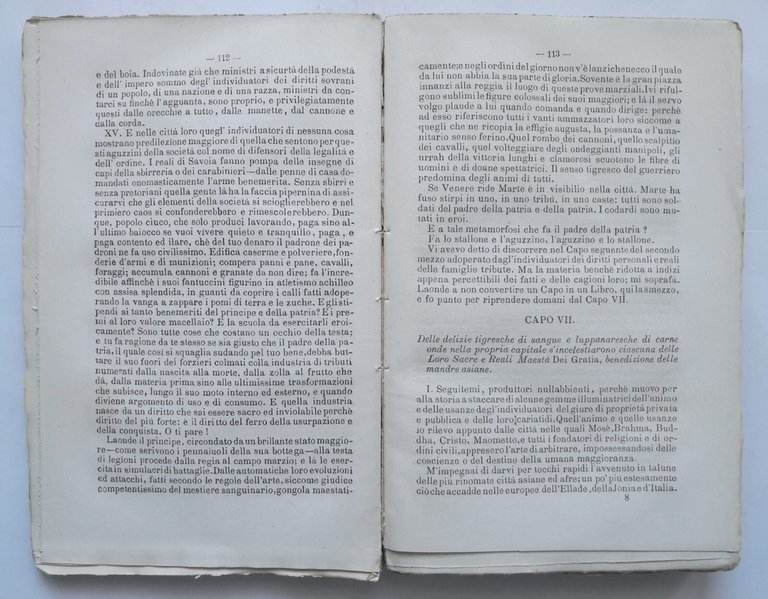 L'AVVENUTO E L'AVVENIRE DEI PEZZENTI di Cesare Perocco 1880 Carluccio …