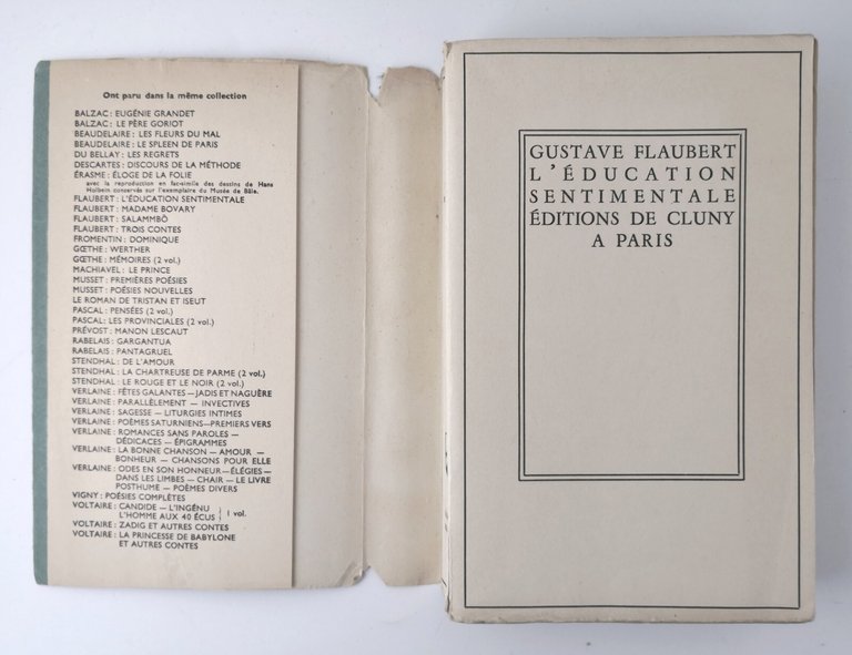 L'EDUCATION SENTIMENTALE di Gustave Flaubert 1939 Editions de Cluny Libro …