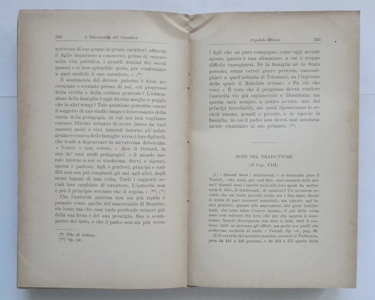 L'EDUCAZIONE DEL CARATTERE di Alessandro Martin 1903 Laterza Libro I …