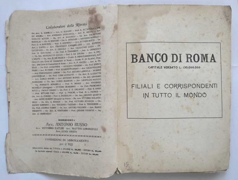 L'ELOQUENZA Numero 13 14 15 16 ANTOLOGIA CRITICA CRONACA 1922 …