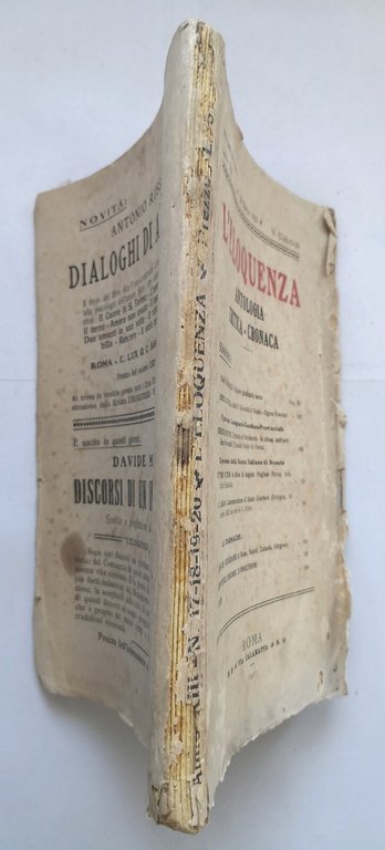 L'ELOQUENZA Numero 17 a 20 ANTOLOGIA CRITICA CRONACA marzo 1923 …