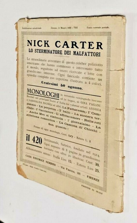 L'EREDITA' DEL MENDICANTE di Franco Bello 1930 Nerbini libro illustrato …