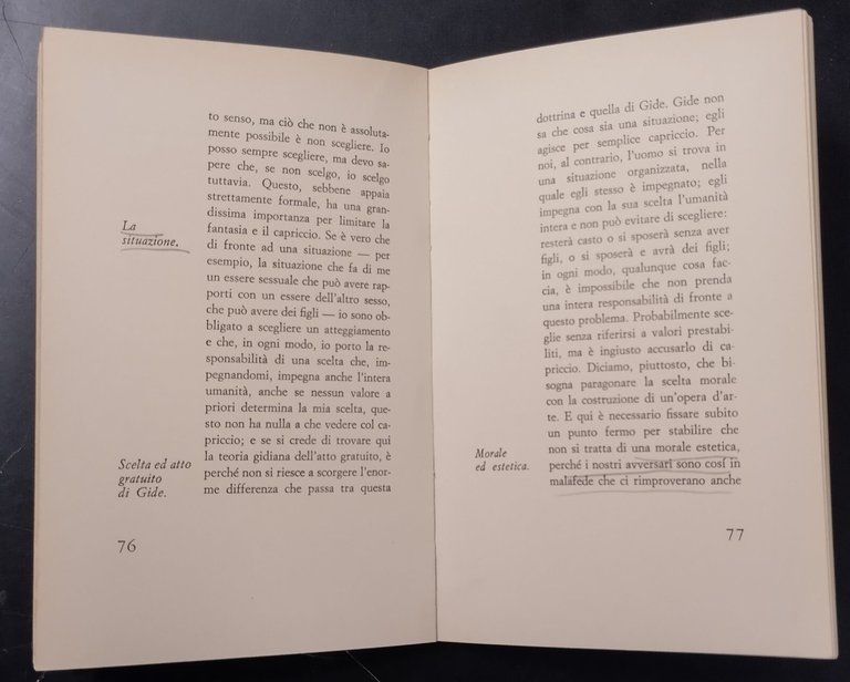 L'ESISTENZIALISMO È UN UMANESIMO di Sartre 1971 Mursia Libro filosofia