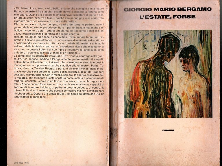 L'ESTATE FORSE di Giorgio Mario Bergamo 1978 Einaudi Libro romanzo …