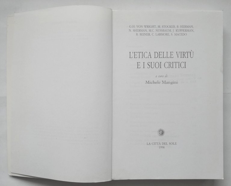 L'ETICA DELLE VIRTÙ E I SUOI CRITICI di Stocker Herman …