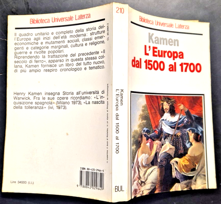 L'EUROPA DAL 1500 AL 1700 di Henry Kamen 1987 Laterza …