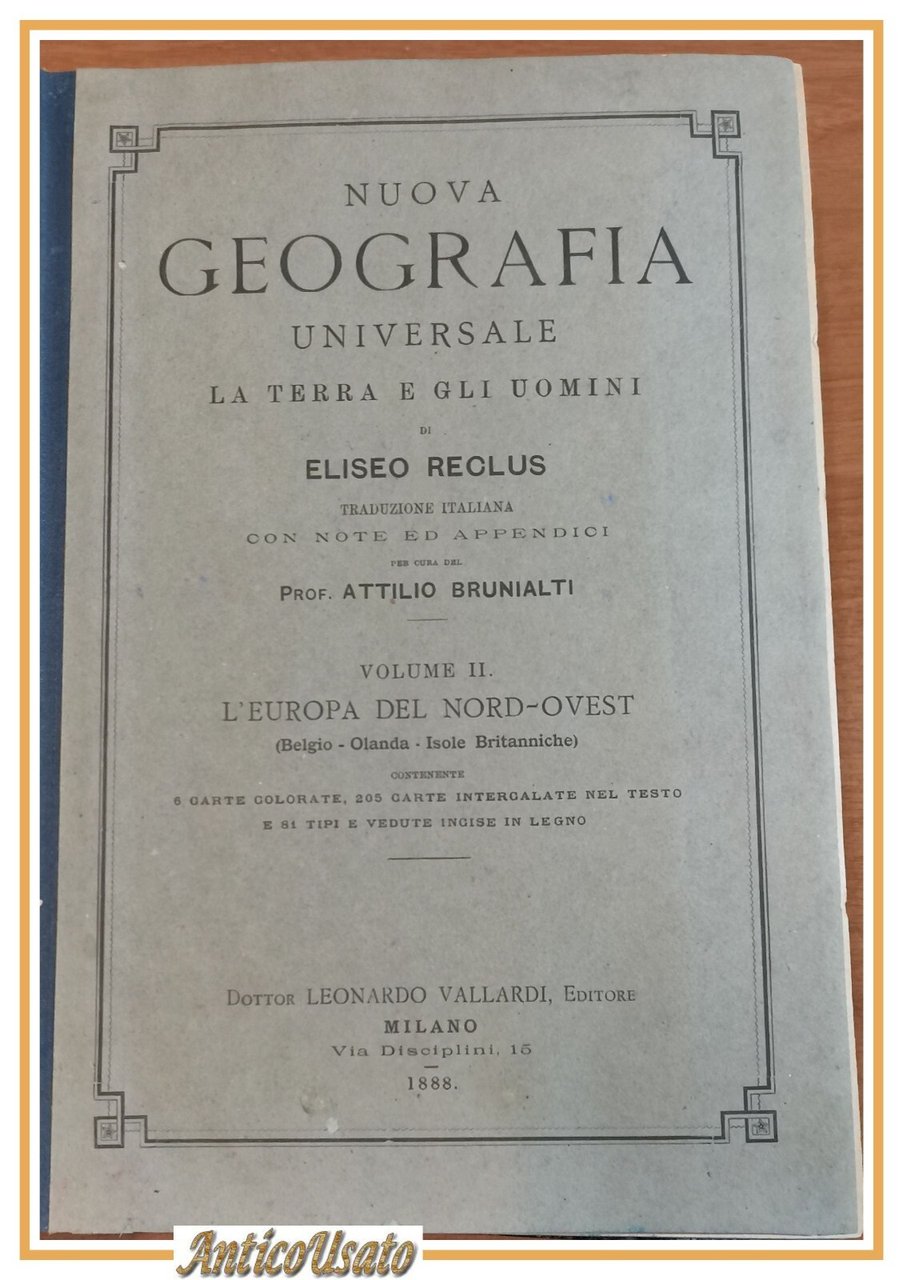 L'EUROPA DEL NORD OVEST di Eliseo Reclus 1888 Libro Antico …