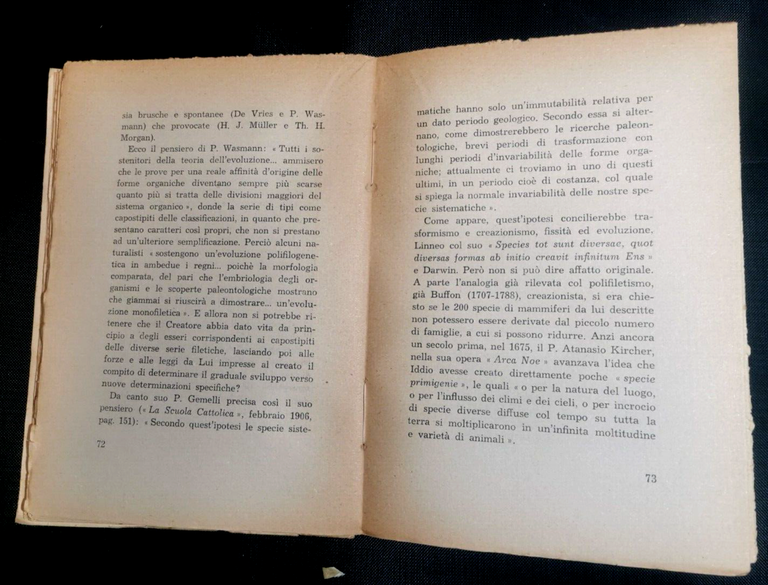 L'EVOLUZIONE di Leone Nigris 1935 Editrice Studium Libro quaderni universitari