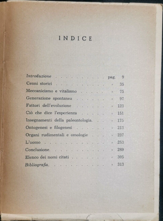 L'EVOLUZIONE di Leone Nigris 1935 Editrice Studium Libro quaderni universitari