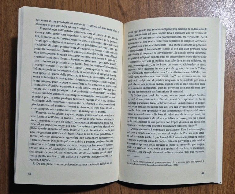 L'IDEA DI STATO di Julius Evola 1994 Edizioni Ar Libro