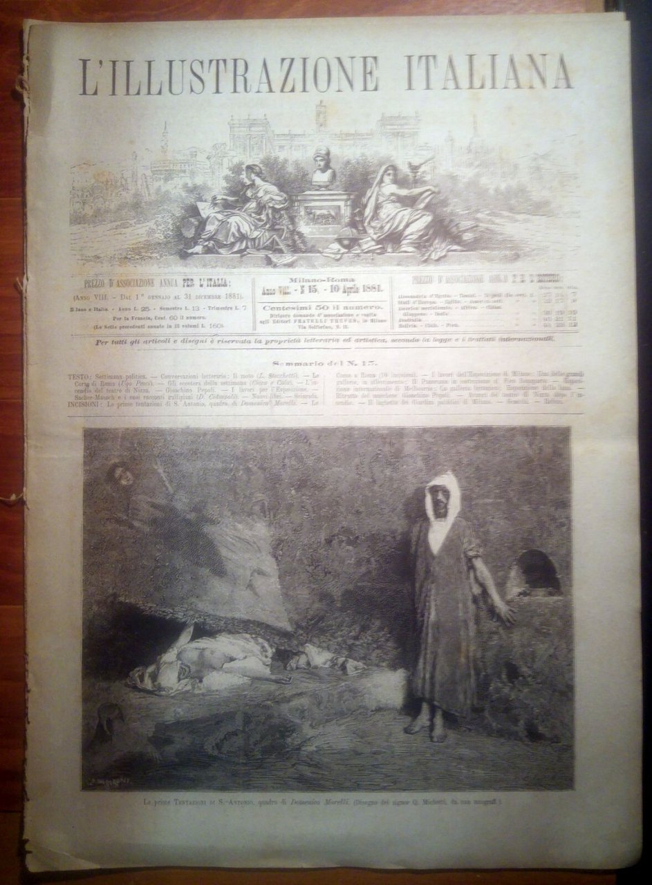 L'ILLUSTRAZIONE ITALIANA 10 aprile 1881 Esposizione Melbourne rivista antica