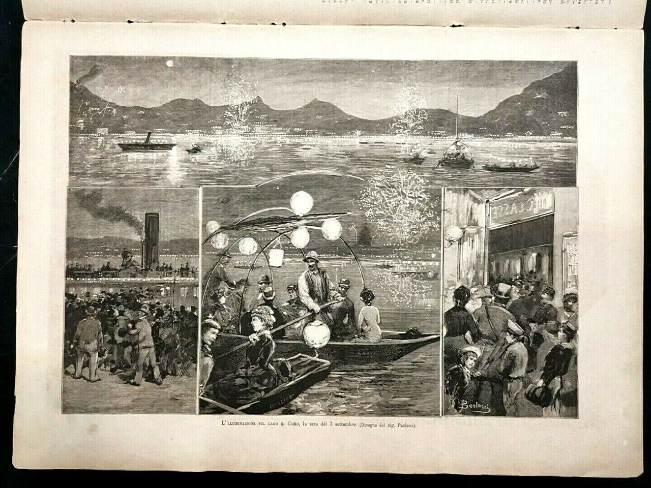 L'ILLUSTRAZIONE ITALIANA 18 settembre 1881 giornale antico Lago di Como …