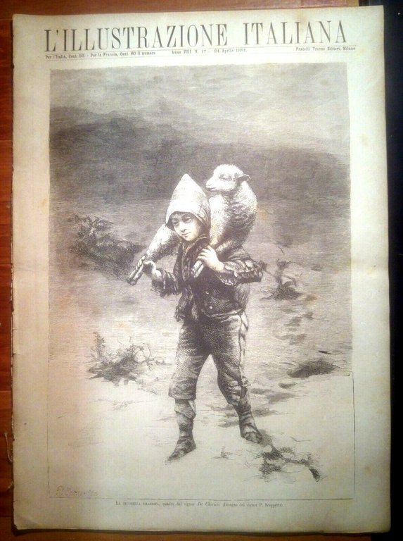 L'ILLUSTRAZIONE ITALIANA  24 aprile 1881 Bologna festa circolo rivista antica