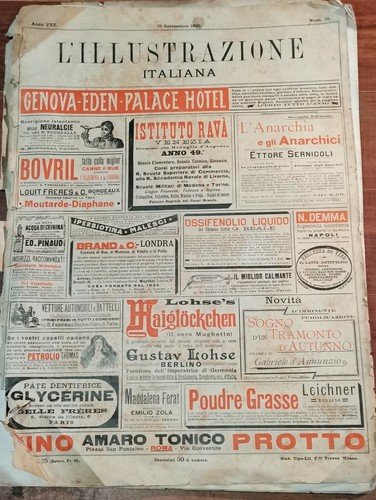 L'ILLUSTRAZIONE ITALIANA 25 Settembre 1898 Commemorazione Porta Pia Giornale