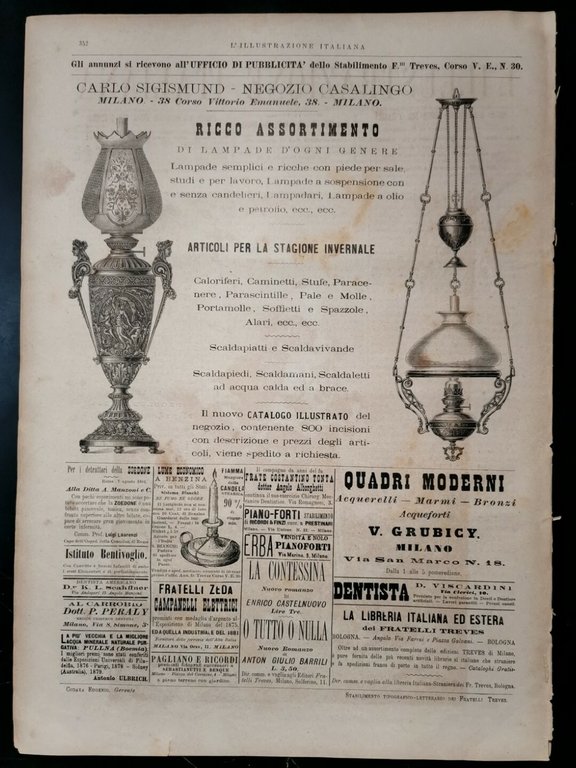 L'ILLUSTRAZIONE ITALIANA 27 novembre 1881 giornale antico sciopero gondolieri