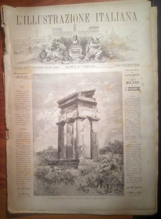 L'ILLUSTRAZIONE ITALIANA 8 maggio 1881 cattedrale di Palermo giornale antico