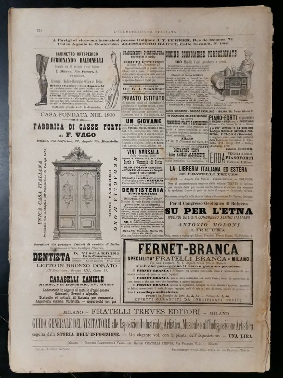 L'ILLUSTRAZIONE ITALIANA del 2 ottobre 1881 giornale antico Venezia esposizione