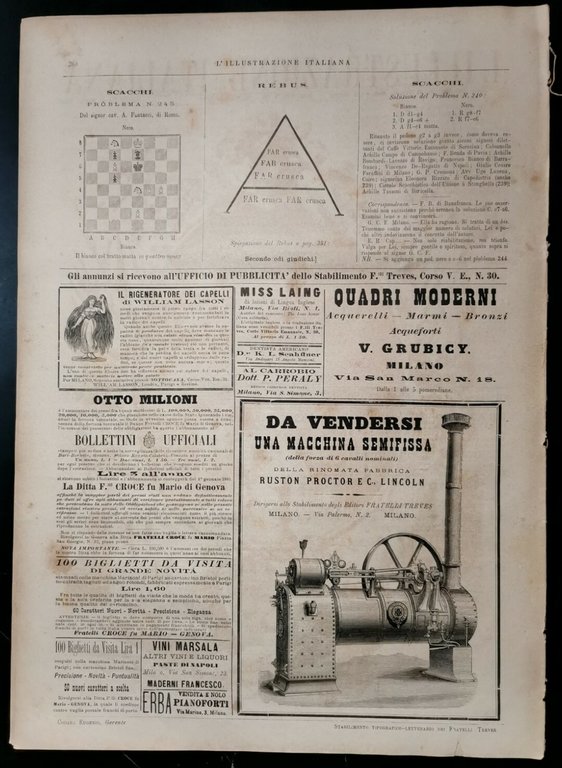 L'ILLUSTRAZIONE ITALIANA del 4 dicembre giornale antico scavi Pompei illustrato