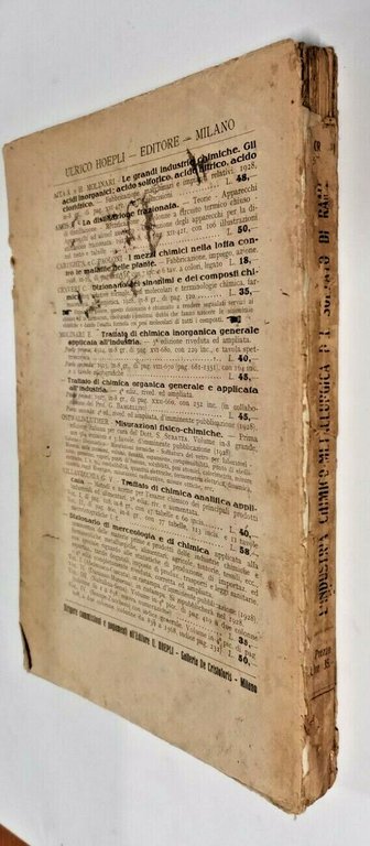 L'INDUSTRIA CHIMICO METALLURGICA DEL SOLFATO DI RAME Crivelli 1928 Hoepli …