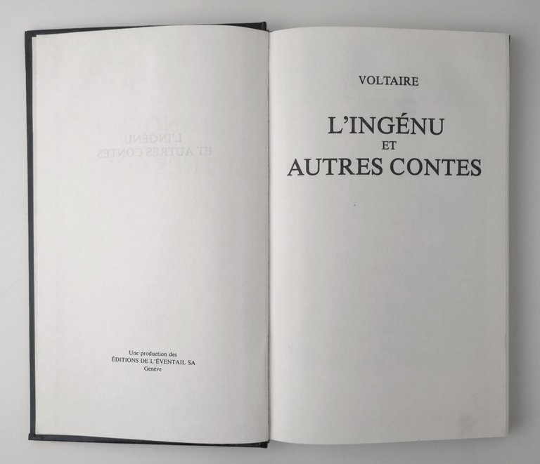 L'INGENU ET AUTRES CONTES di Voltaire - Editions de l'Eventail …