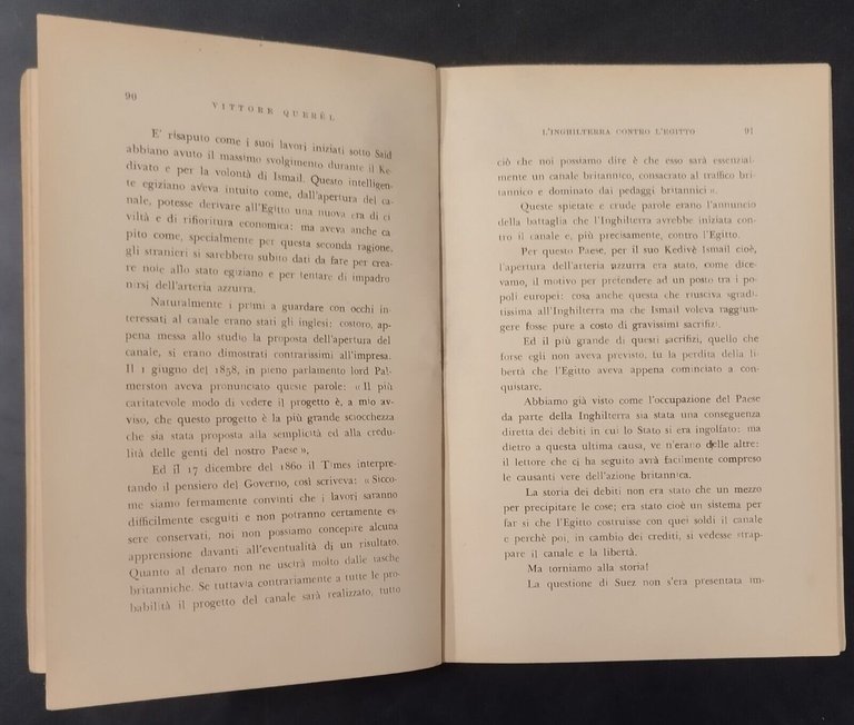 L'INGHILTERRA CONTRO L'EGITTO di Vittore Querel 1941 Urbinati Libro guerra