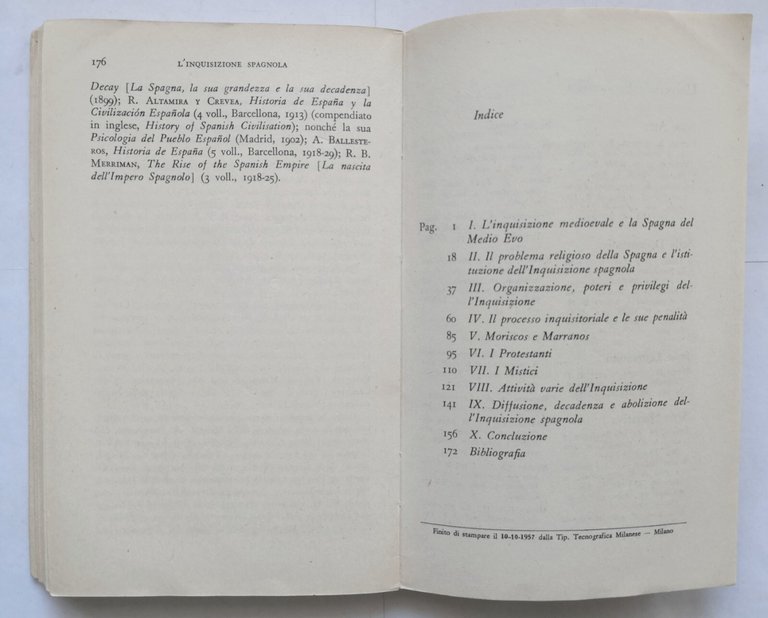 L'INQUISIZIONE SPAGNOLA di Turberville 1957 Feltrinelli Libro universale