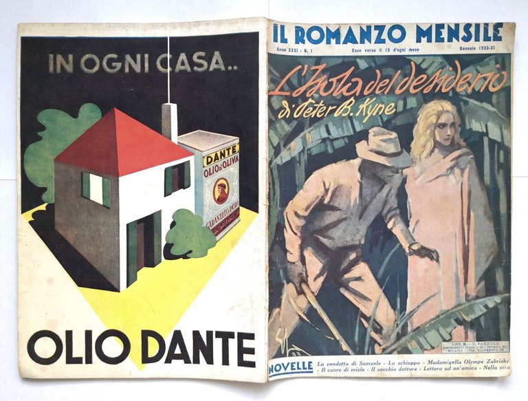 L'ISOLA DEL DESIDERIO di Kyne Il romanzo mensile 1933 Corriere …