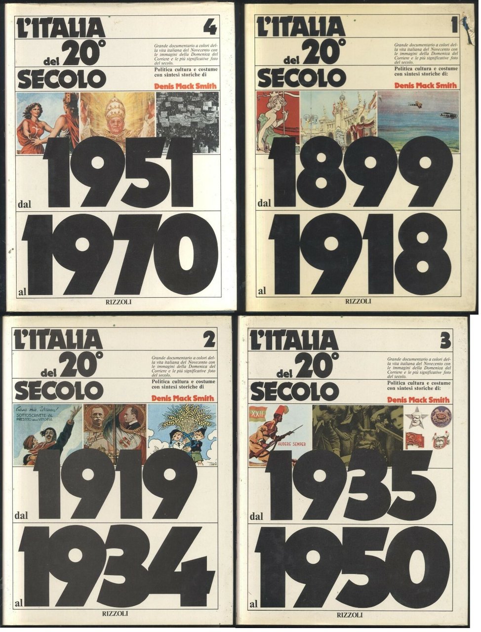 L'ITALIA DEL 20° SECOLO di Denis Mack Smith 1977 Rizzoli …
