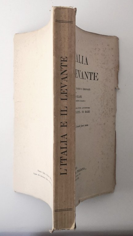 L'ITALIA E IL LEVANTE di Tomaso Sillani 1934 La Rassegna …