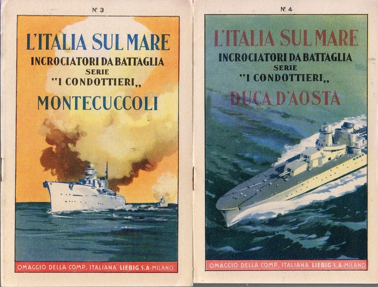 L'ITALIA SUL MARE INCROCIATORI DA BATTAGLIA 6 volumi LIEBIG libri …