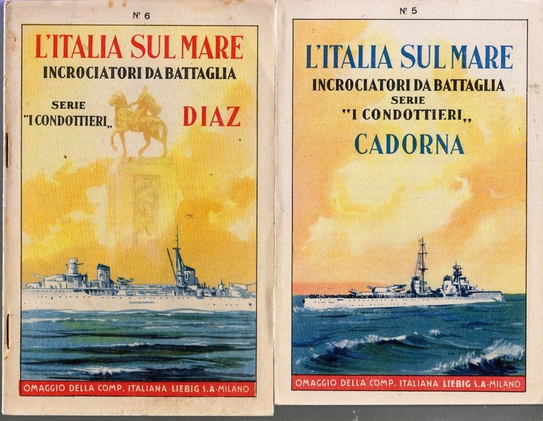 L'ITALIA SUL MARE INCROCIATORI DA BATTAGLIA 6 volumi LIEBIG libri …