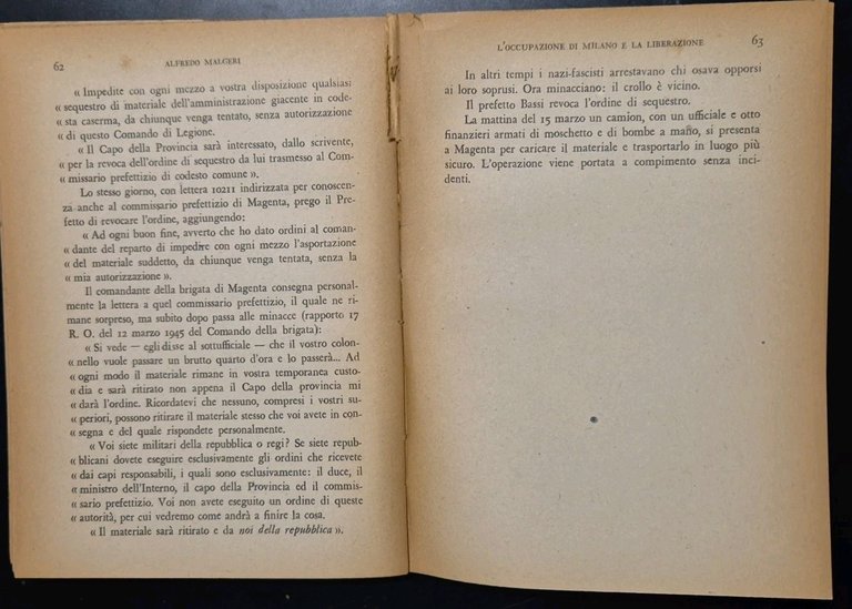 L'OCCUPAZIONE DI MILANO E LA LIBERAZIONE di Alfredo Malgeri 1947 …