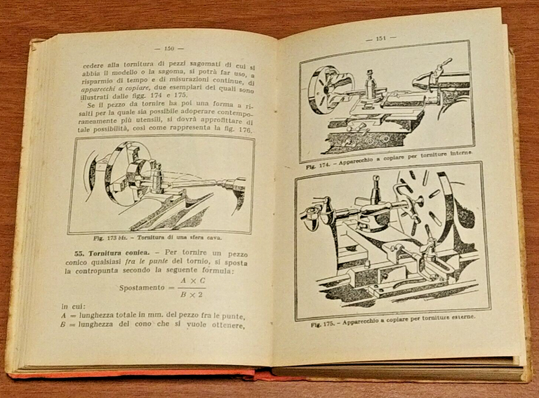 L'OPERAIO TORNITORE E FRESATORE di Ferdinando Massero 1953 Manuale pratico