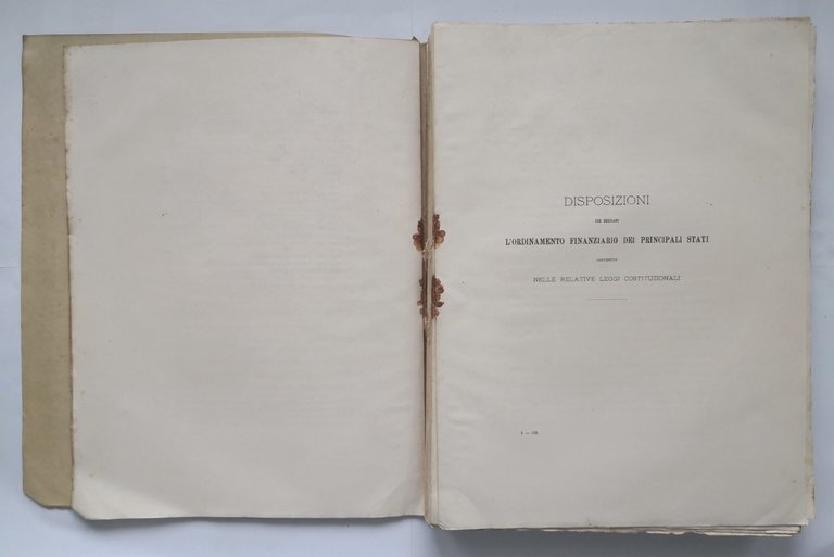 L'ORDINAMENTO DELLA CONTABILITÀ DI STATO ALL'ESTERO volume II 1911 Ditta …