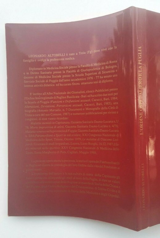 L'ORDINE OSPEDALIERO E LA PUGLIA di Leonardo Altobelli 1993 libro …