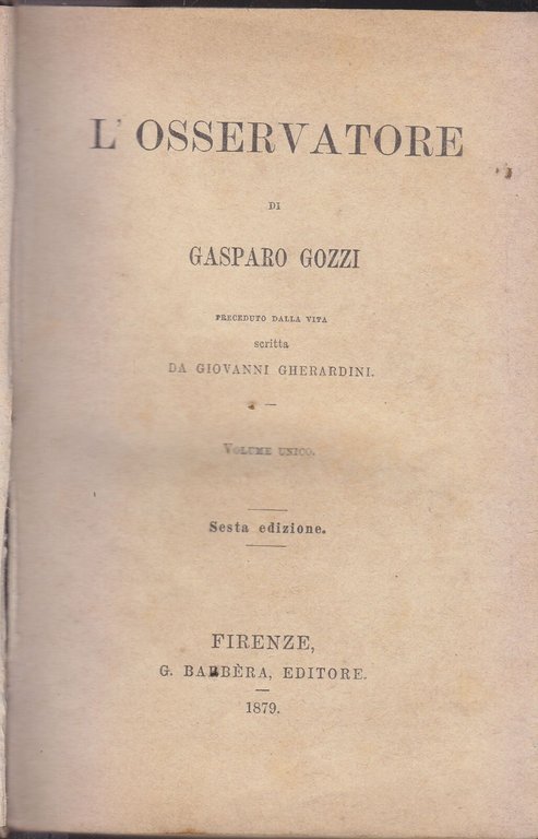 L'OSSERVATORE di Gozzi 1879 Nuovo metodo imparare francese 1880 Arnaud …