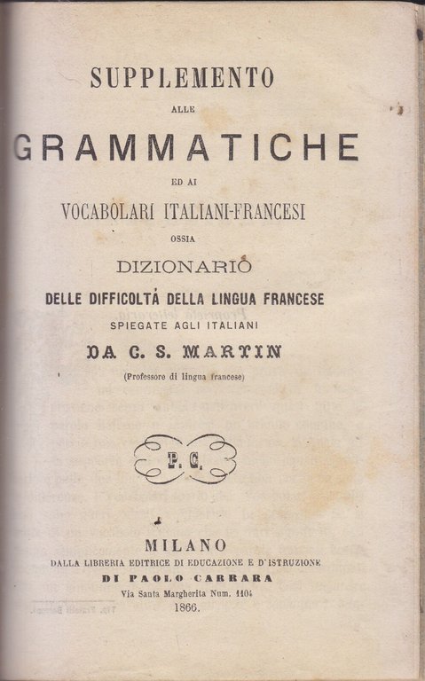 L'OSSERVATORE di Gozzi 1879 Nuovo metodo imparare francese 1880 Arnaud …