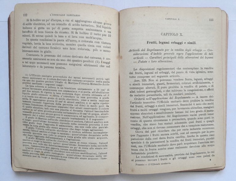 L'UFFICIALE SANITARIO ISPETTORE D'ANNONA di Giovanni Possetto 1897 Clausen Libro