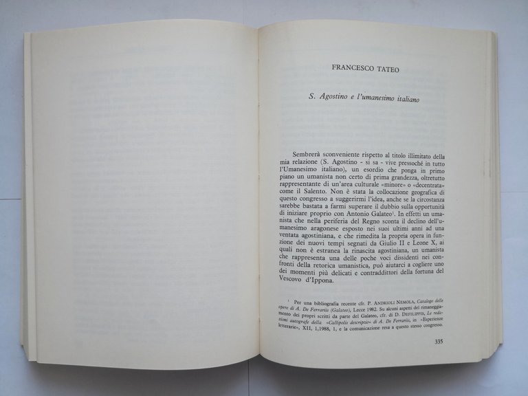 L'UMANESIMO DI SANT'AGOSTINO Matteo Fabris 1988 Levante Libro atti del …