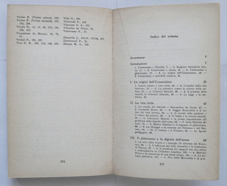 L'UMANESIMO ITALIANO di Eugenio Garin 1964 Laterza Libro vita nel …