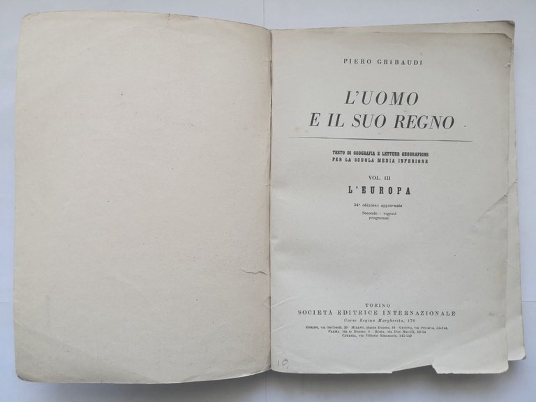 L'UOMO E IL SUO REGNO di Piero Gribaudi volume 3 …