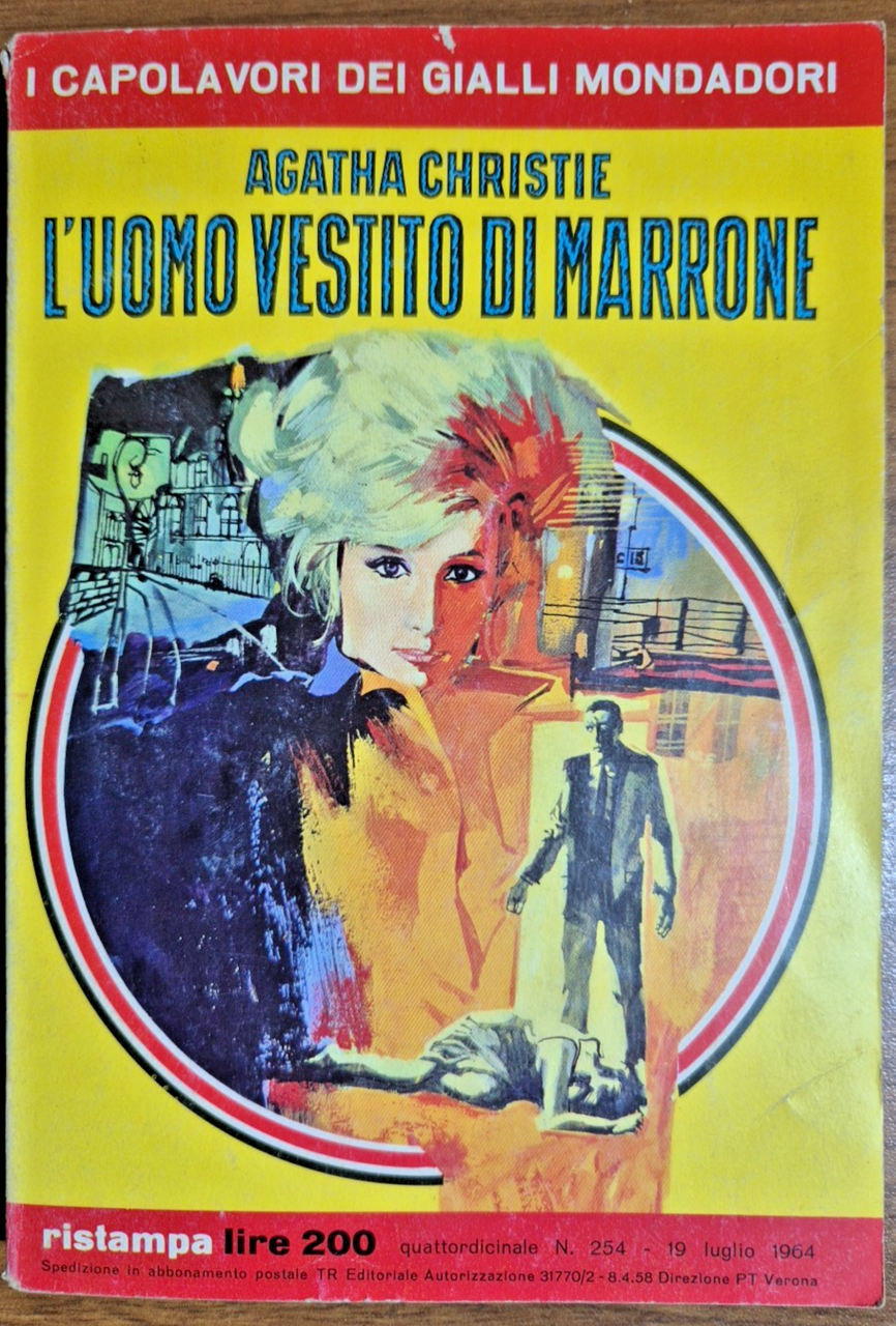 L'UOMO VESTITO MARRONE di Agatha Christie 1964 Mondadori Libro Giallo …