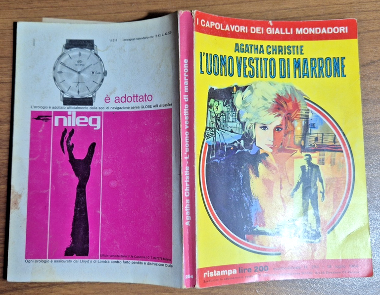 L'UOMO VESTITO MARRONE di Agatha Christie 1964 Mondadori Libro Giallo …