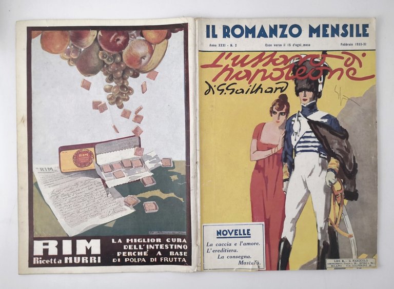 L'USSARO DI NAPOLEONE Gustavo Gailhard rivista IL ROMANZO MENSILE 1933 …