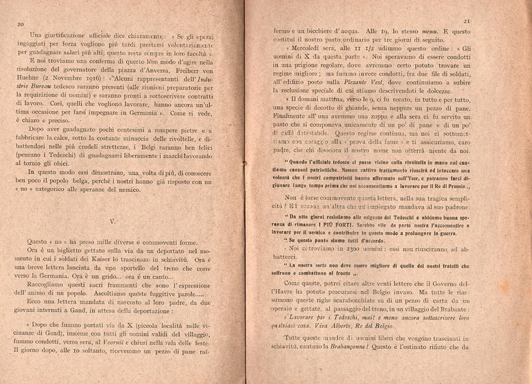 LA BARBARIE SUPREMA di Jules Destree 1916 Libro deportazione degli …