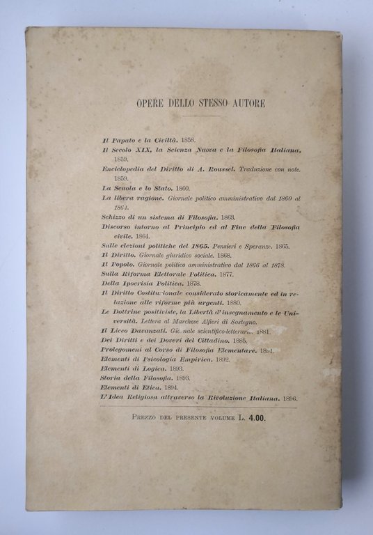 LA BORGHESIA ED IL POPOLO di Giuliani 1900 Vecchi Trani …
