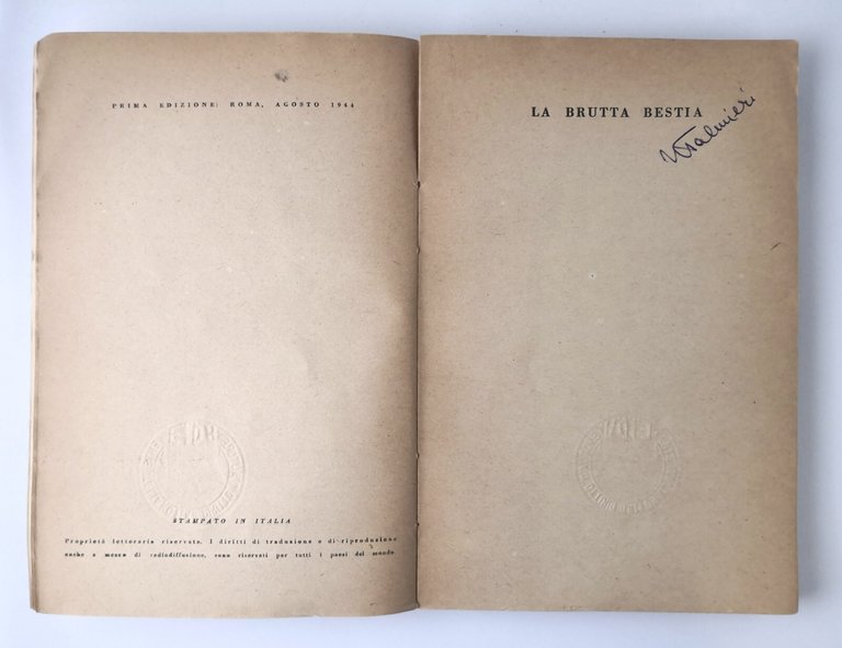 LA BRUTTA BESTIA di De Angelis 1944 Donatello De Luigi …
