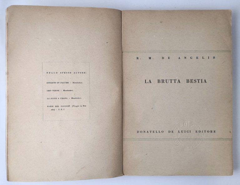 LA BRUTTA BESTIA di De Angelis 1944 Donatello De Luigi …